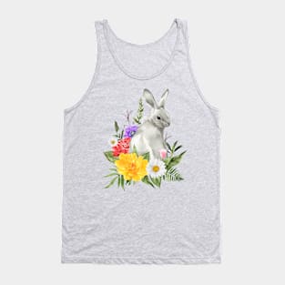 Cute bunny with flowers Tank Top